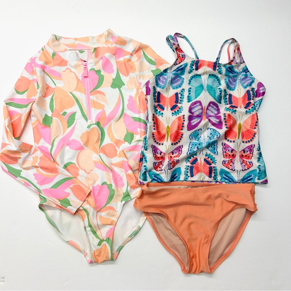Girls Swim Bundle Tea Collection Carter’s Colorful Kids Swimwear Rashguard